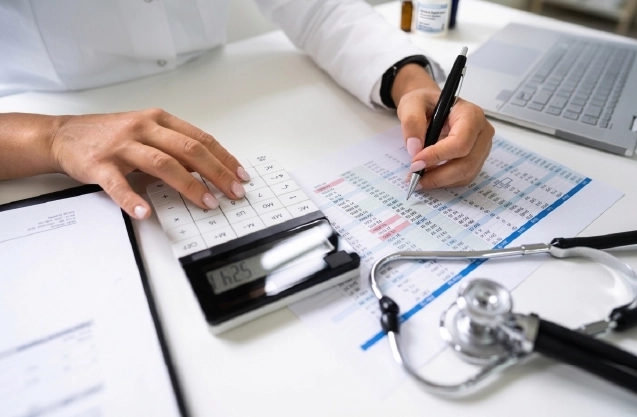 Healthcare professional assisting pediatric patient