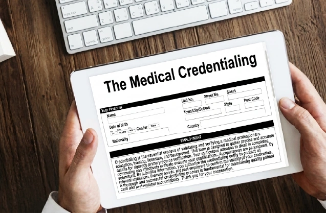 Specialist reviewing patient insurance authorization