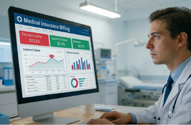 Analyst identifying errors in reimbursement claims