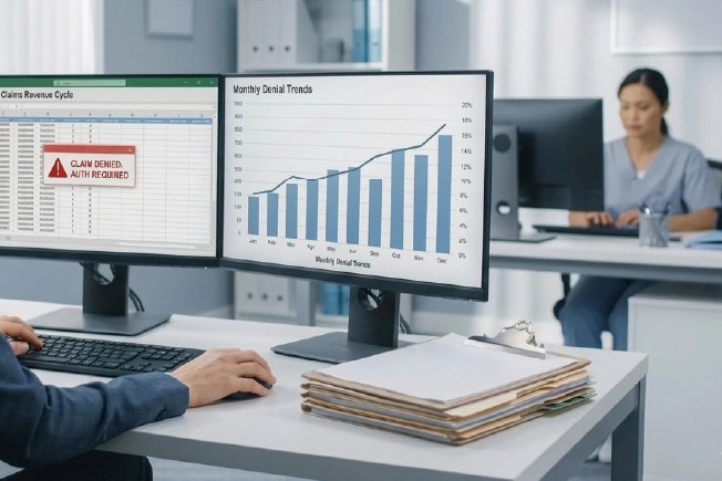 Analyzing monthly denial trends